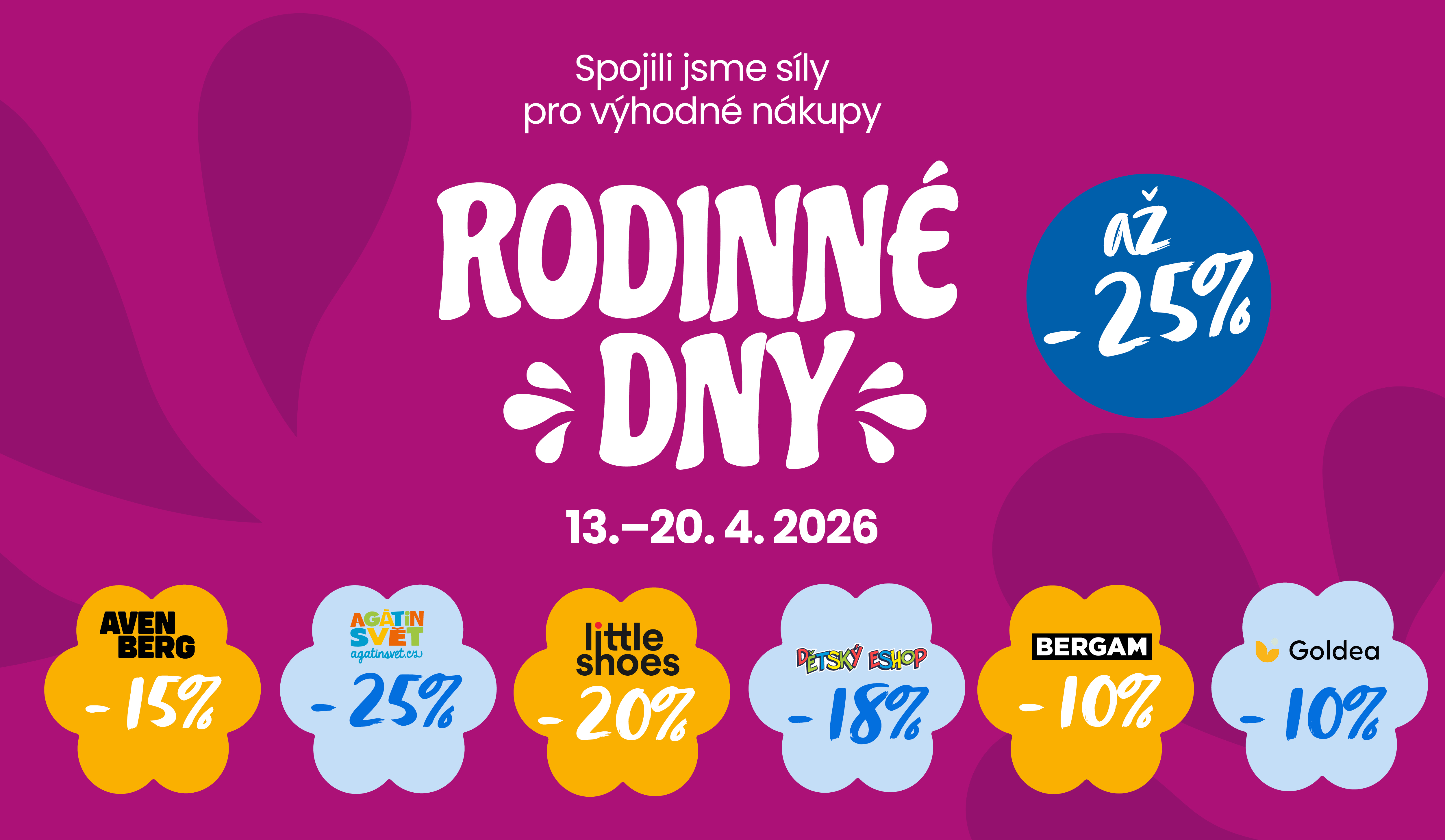 Rodinné dny až –25 %: Spojili jsme síly pro výhodné nákupy